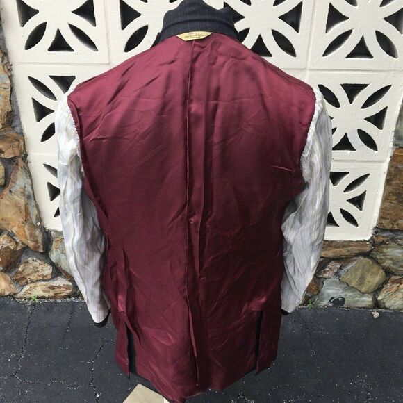 Stuarts Choice Sports Coat Paul Stuart Wool Gray Blue Lavender Striped Size 42 R - Picture 10 of 11